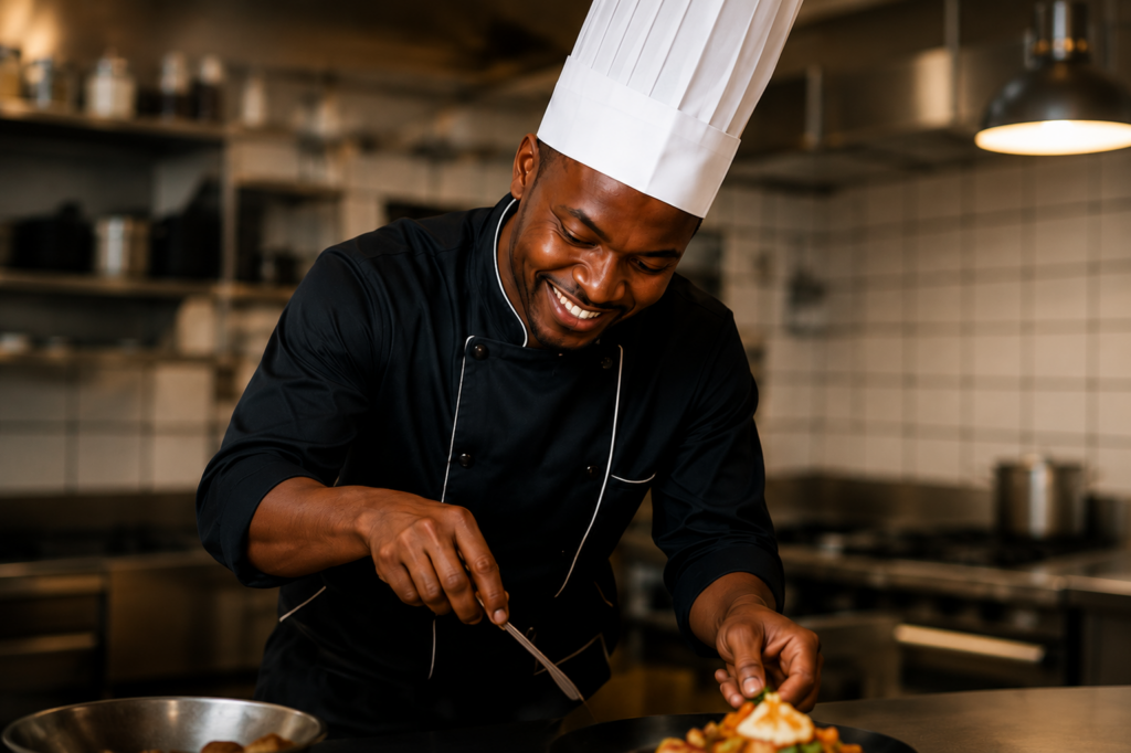 photo sous transformer, jeune homme qui cuisine